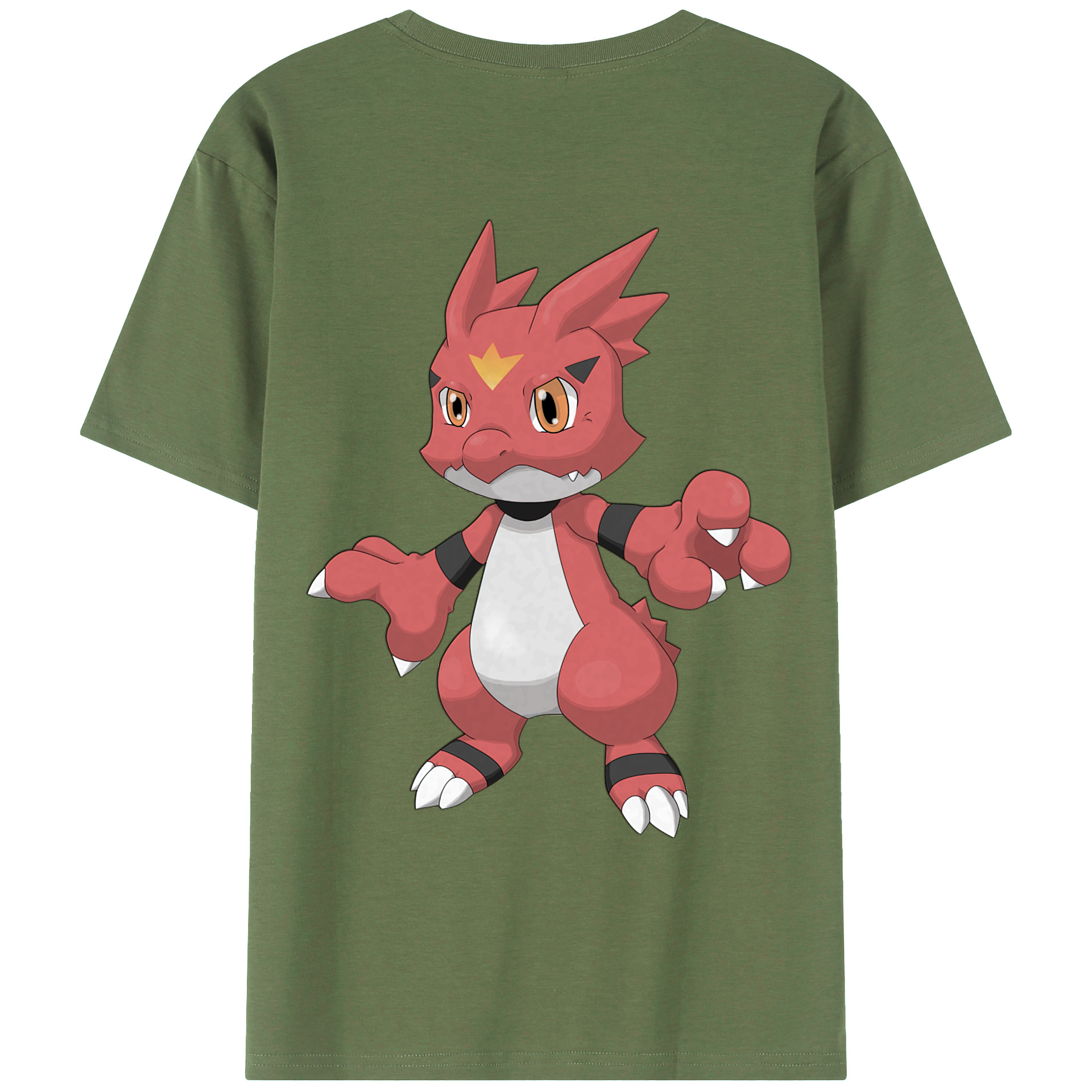 （画像用） Digimon デジタルモンスター/デジモン 綿100％ メンズ半袖Tシャツ（バックプリント） 通気性